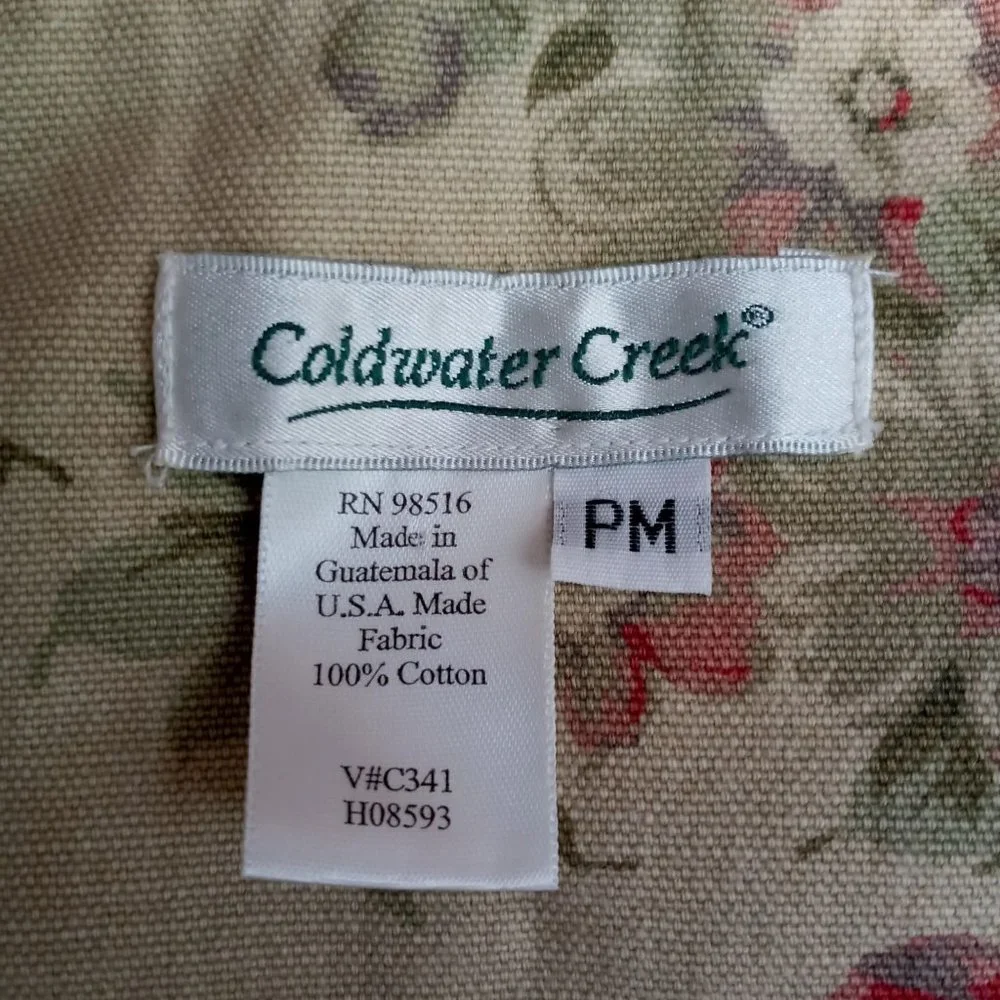 Coldwater Creek Womens Size medium Petite Jacket coral and beige Floral Cotton - Picture 4 of 9